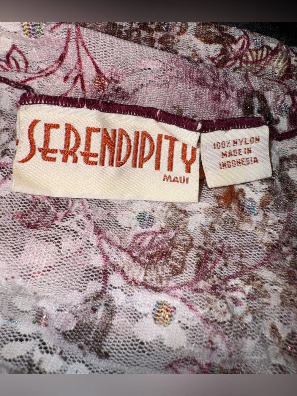 Serendipity Maui Purple Brown Floral Paisley Sheer Extra Long Scarf Wrap Shawl